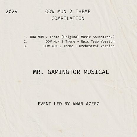 OOW MUN 2 THEME (Original Musical Soundtrack) cover art