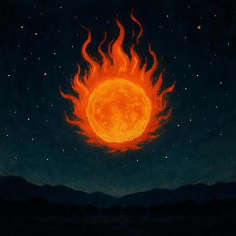 We burn like the sun in the midnight sky cover art