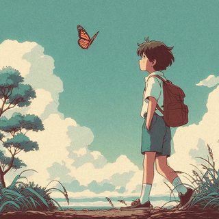 chasing butterflies.