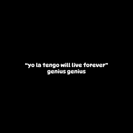 yo la tengo will live forever (Live) cover art