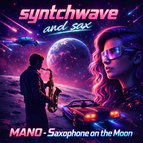Saxophone on the Moon (Synthwave and sax) cover art