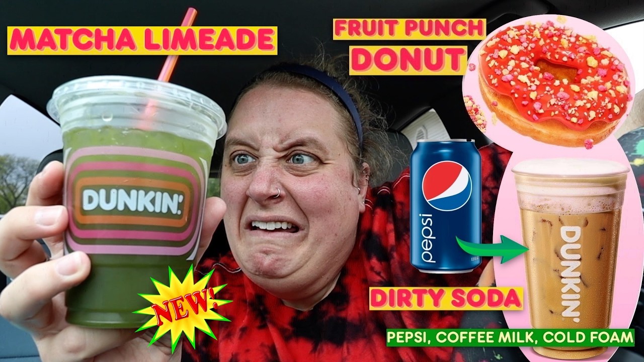 Dunkin's NEW Spring Menu - Limeade Matcha, Dirty Sodas (with Pepsi), and more! cover art