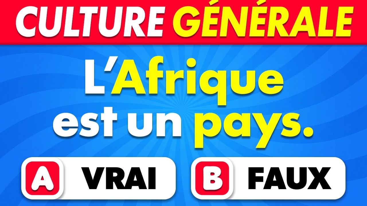 Quiz VRAI ou FAUX...? ✔️❌ 50 Questions de CULTURE GÉNÉRALE 🧠 cover art