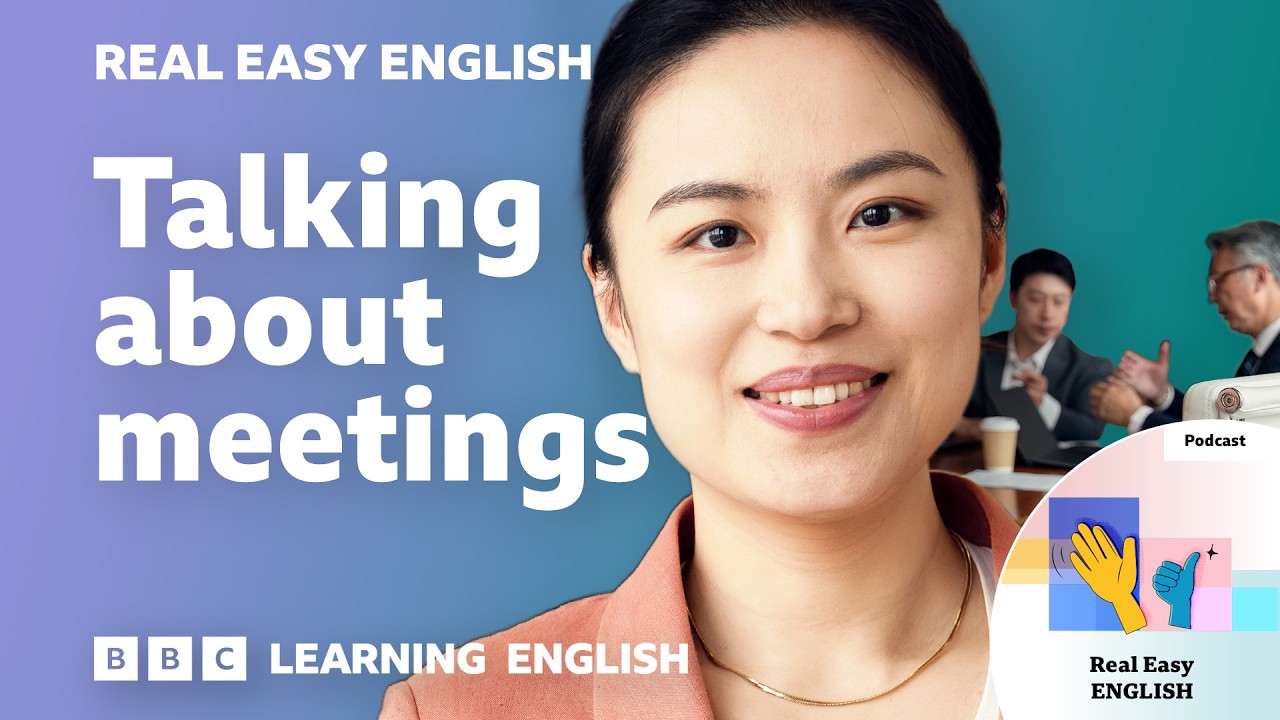 Talking about meetings 🗓️🤝👔 Real Easy English cover art