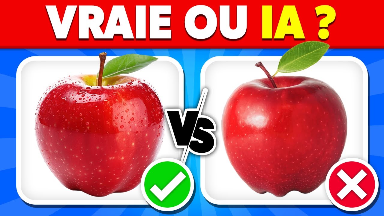 Trouve la VRAIE IMAGE...! 🍎👀 VRAIE IMAGE ou IA...? | 99% vont échoué à ce TEST ! cover art