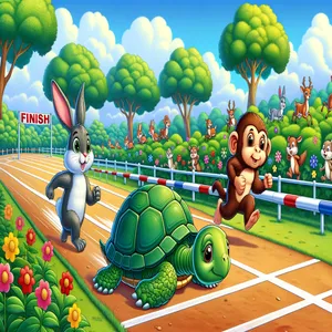 Kelinci Monyet dan kura kura cover art