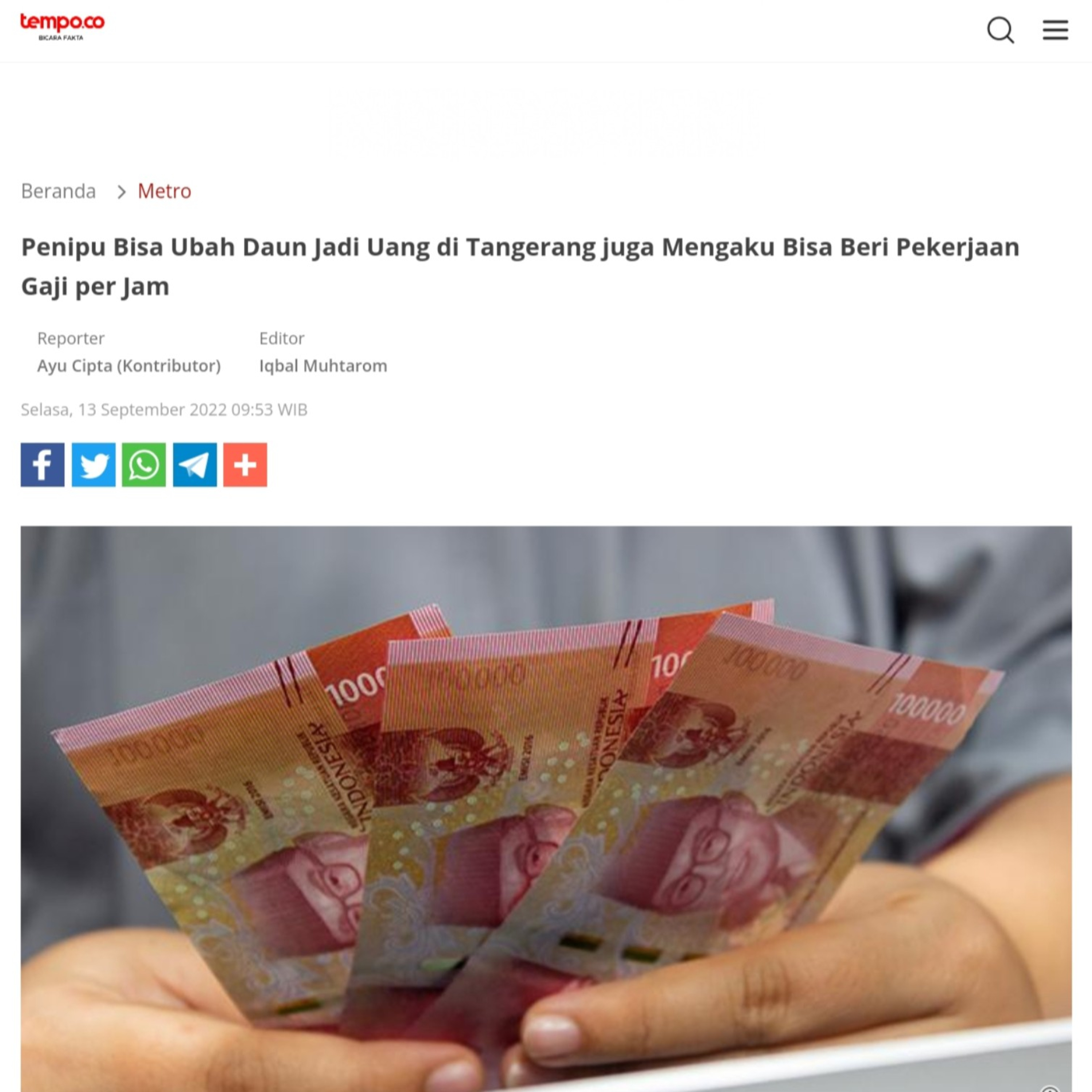 Aksi Tukang Kibul Daun bisa diubah jadi Uang cover art