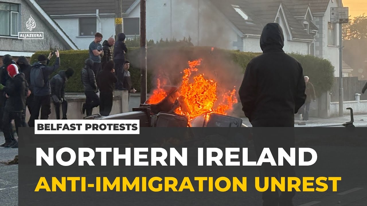 Unrest in Northern Ireland: Second day of anti-immigration protests in Belfast cover art