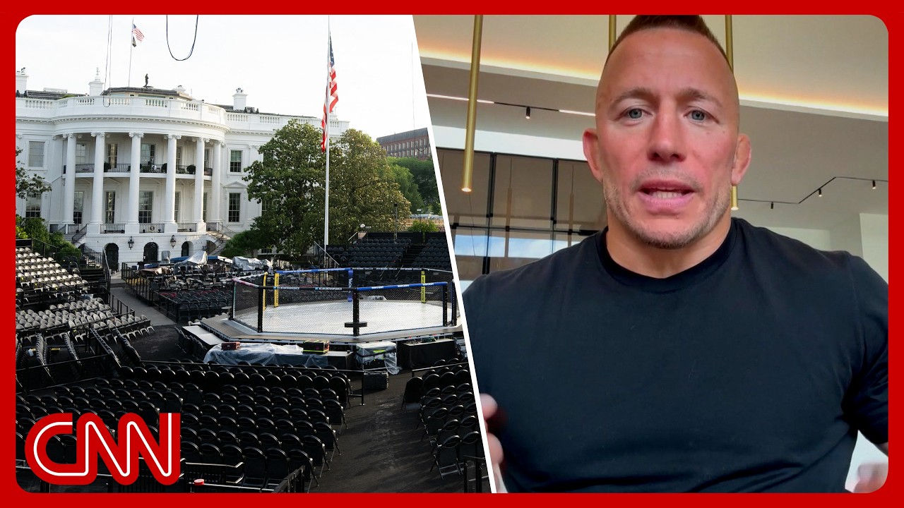 Georges St-Pierre reacts to UFC cage at White House cover art