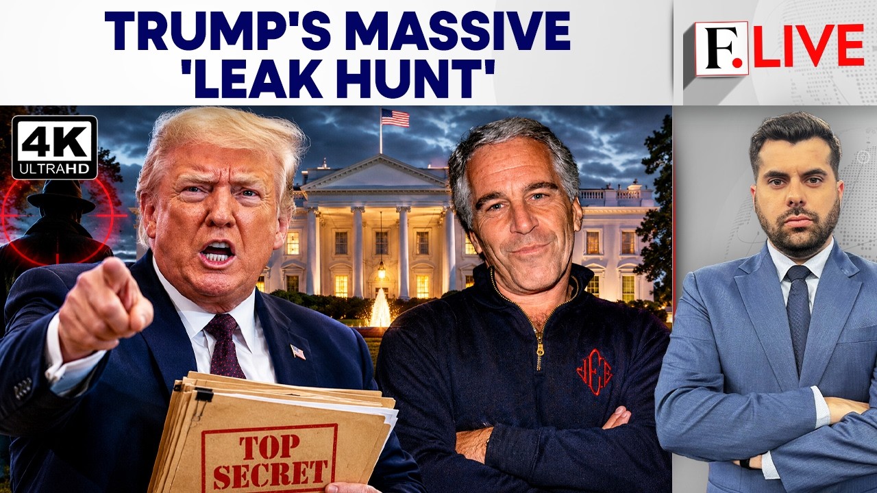 Trump Hunts White House 'Mole' After Epstein Files Leak Report | Firstpost Live | 4K cover art