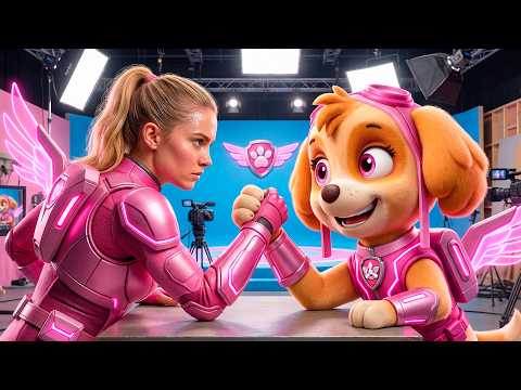 PAW PATROL MIGHTY Arm Wrestling Match in REAL LIFE 🎵 (Chase, Marshall, Skye, Rocky, Rubble &amp; More)