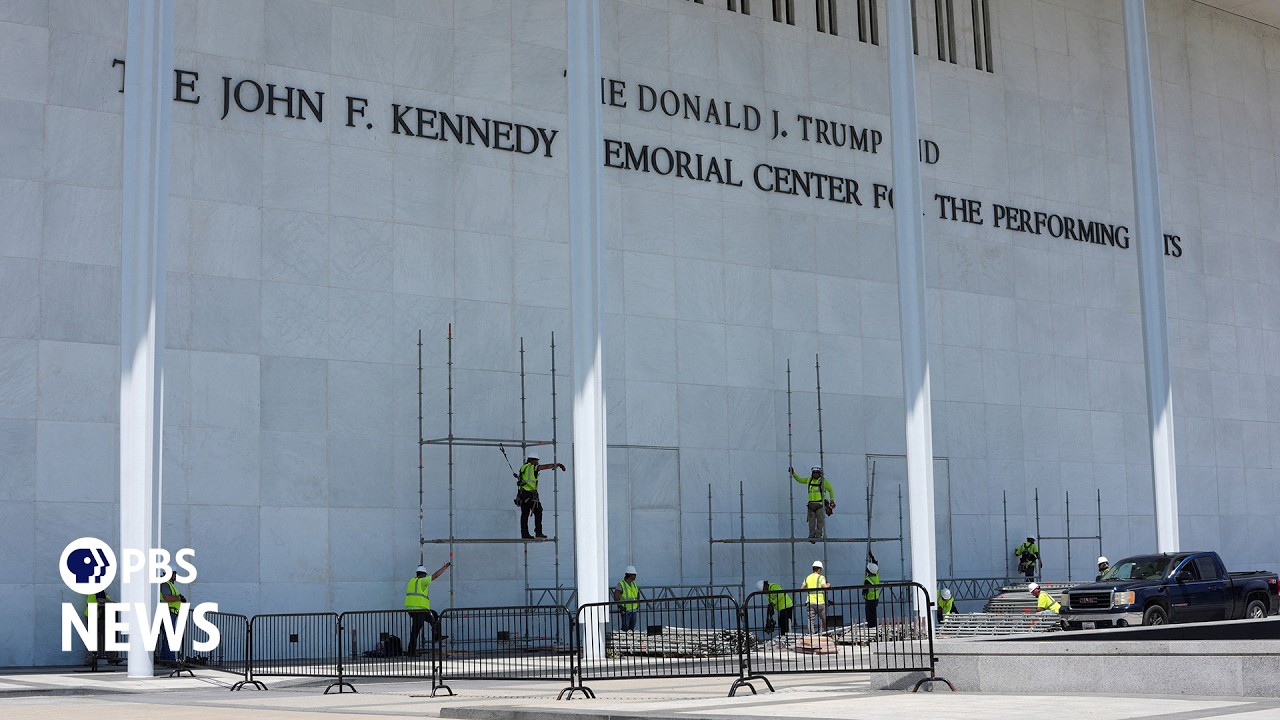 WATCH LIVE: Scaffolding goes up at Kennedy Center ahead of deadline to remove Trump's name cover art
