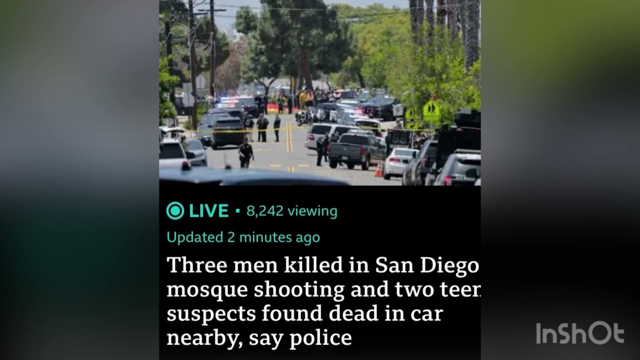 3 men killed in San Diego mosque shooting & two teen suspects found dead in car nearby, say police cover art