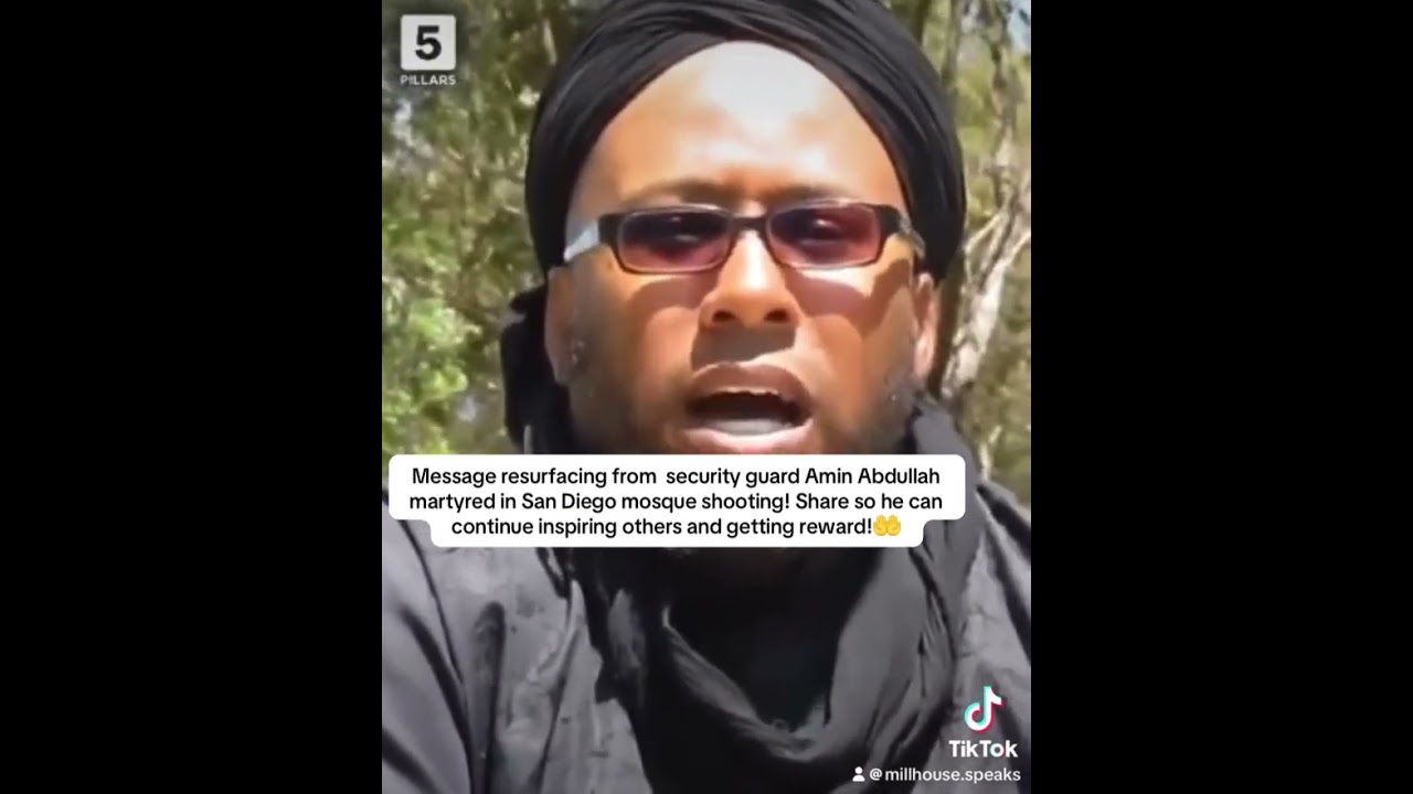 Message resurfacing from  security guard Amin Abdullah martyred in San Diego mosque #islam #muslim cover art