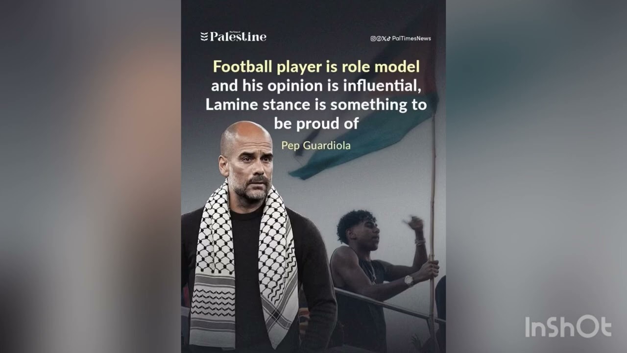 Manchester City manager Pep Guardiola praises FC Barcelona star Lamine Yamal on supporting Palestine cover art