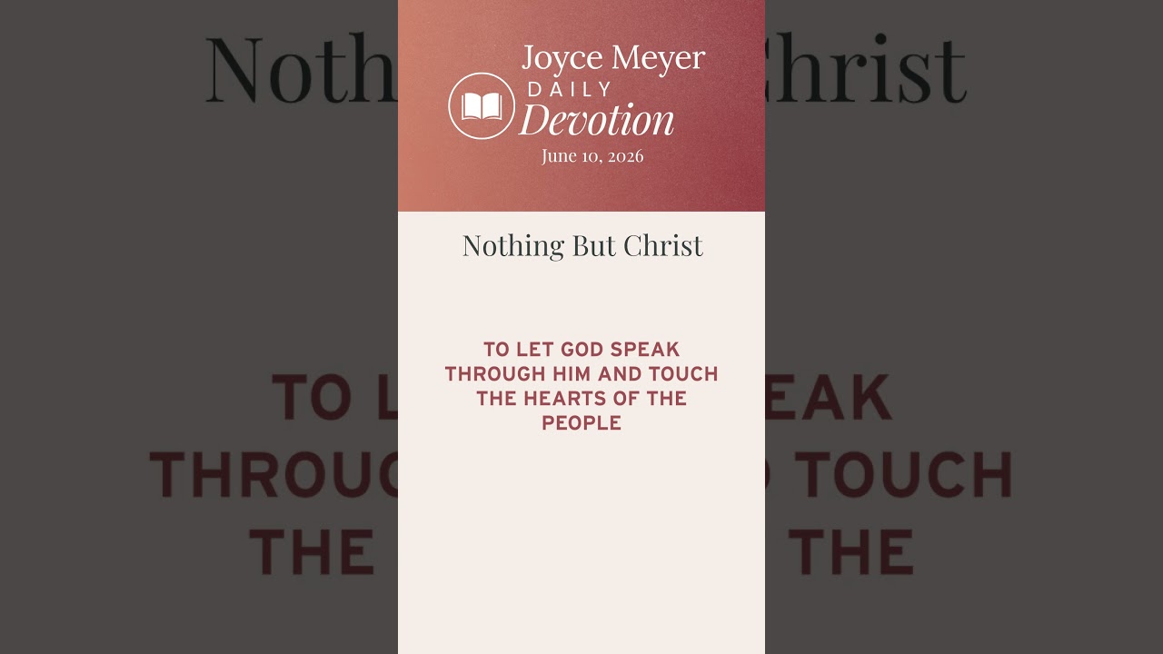 Nothing But Christ-Part 1 | Daily Devotion from Joyce Meyer cover art
