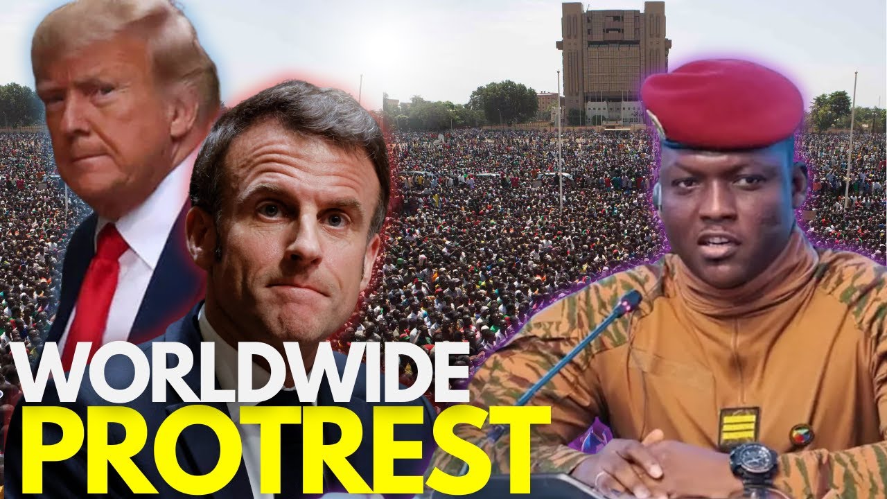 Massive protest currently happening against assassination attempt on Ibrahim Traoré cover art