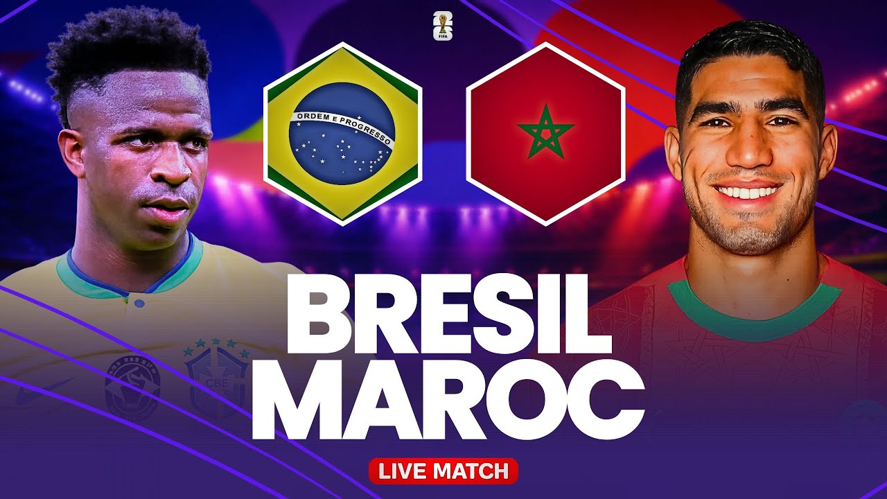 🔴 BRÉSIL - MAROC LIVE / Coupe du Monde 2026 / Énorme choc dès la 1ère journée (direct) 🔥 cover art