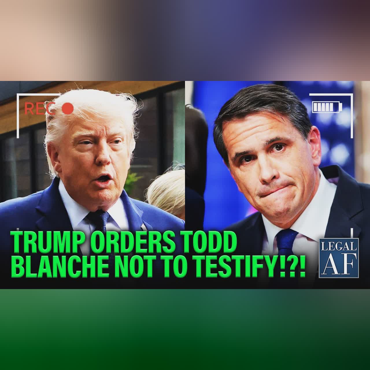 Trump SQUEALS and has AG Blanche REFUSE to TESTIFY to Federal Judge!!! cover art
