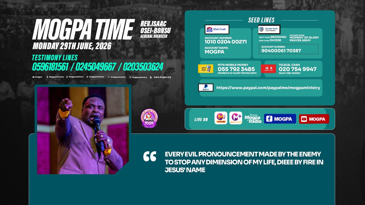 NULLIFYING WORDS AGAINST YOUR PROGRESS  || MOGPA TIME WITH REV O B || 29 - 06 - 2026 cover art
