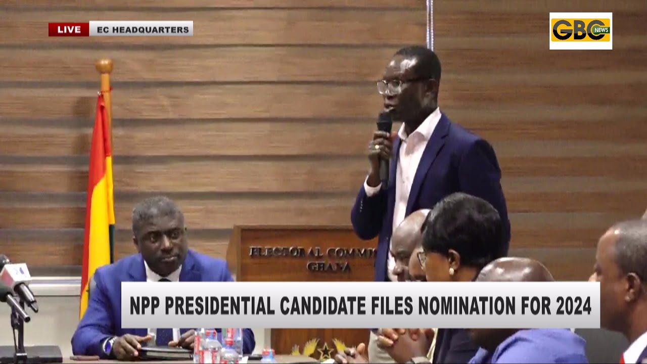 Flagbearer of the ruling NPP submit and file his 2024 Presidential Election Nomination Forms cover art