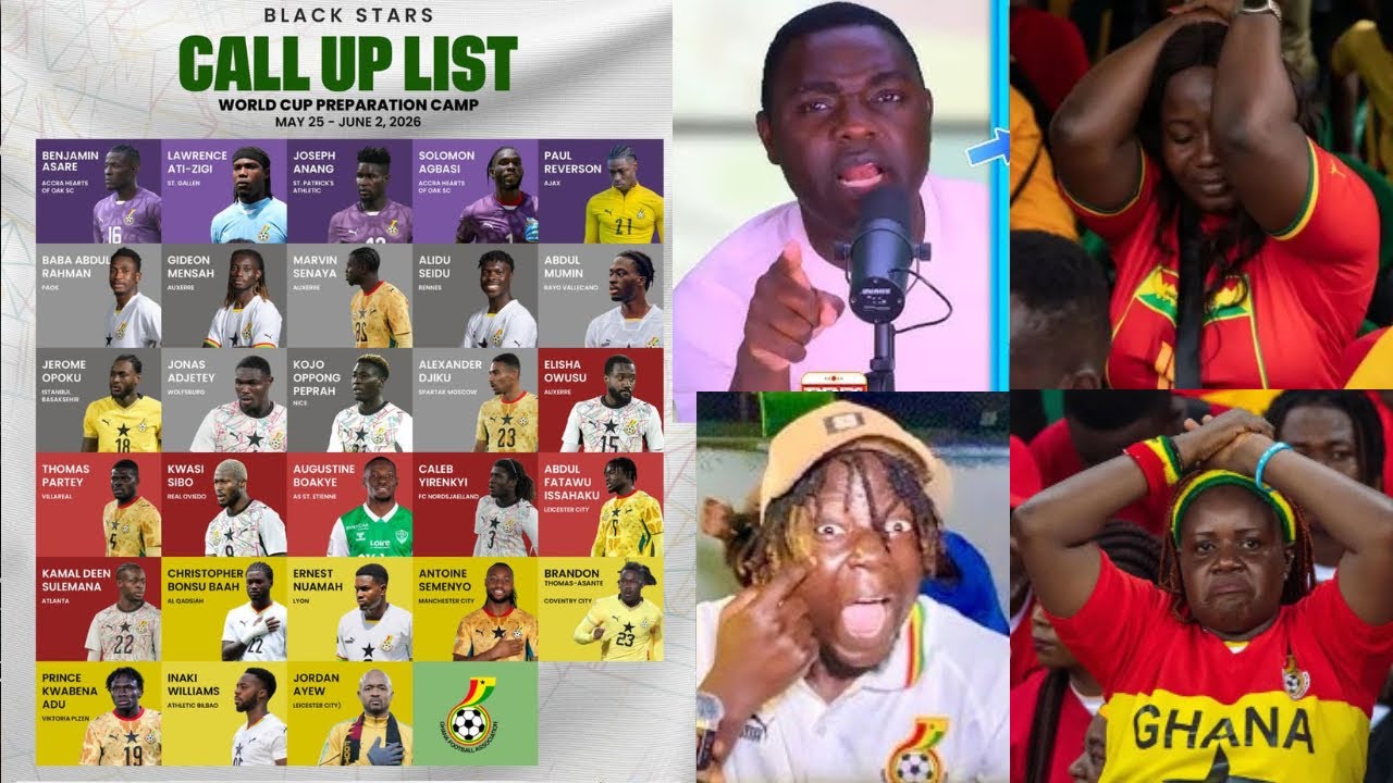 CONFIRMED✅GHANA🇬🇭BLACKSTARS SQUAD FOR WORLD CUP; GHANAIANS REACT WITH DISPLEASURE  cover art