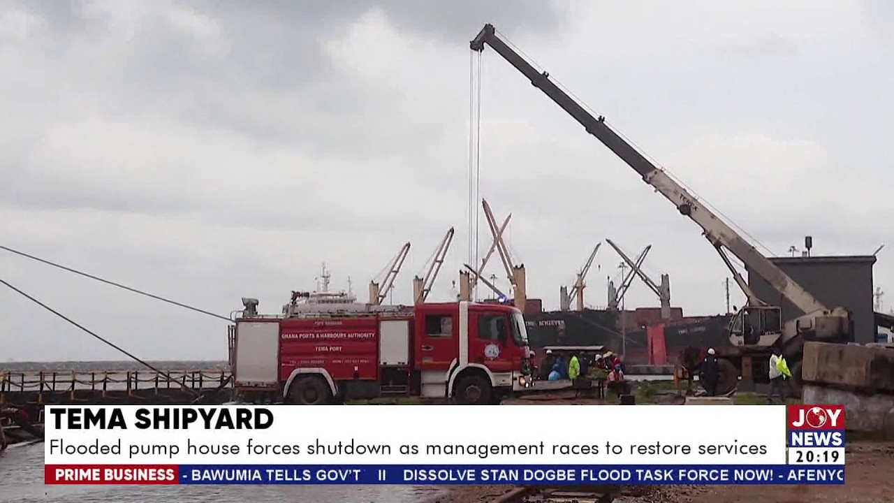 Tema Shipyard: Flooded pump house forces shutdown as management races to restore services cover art