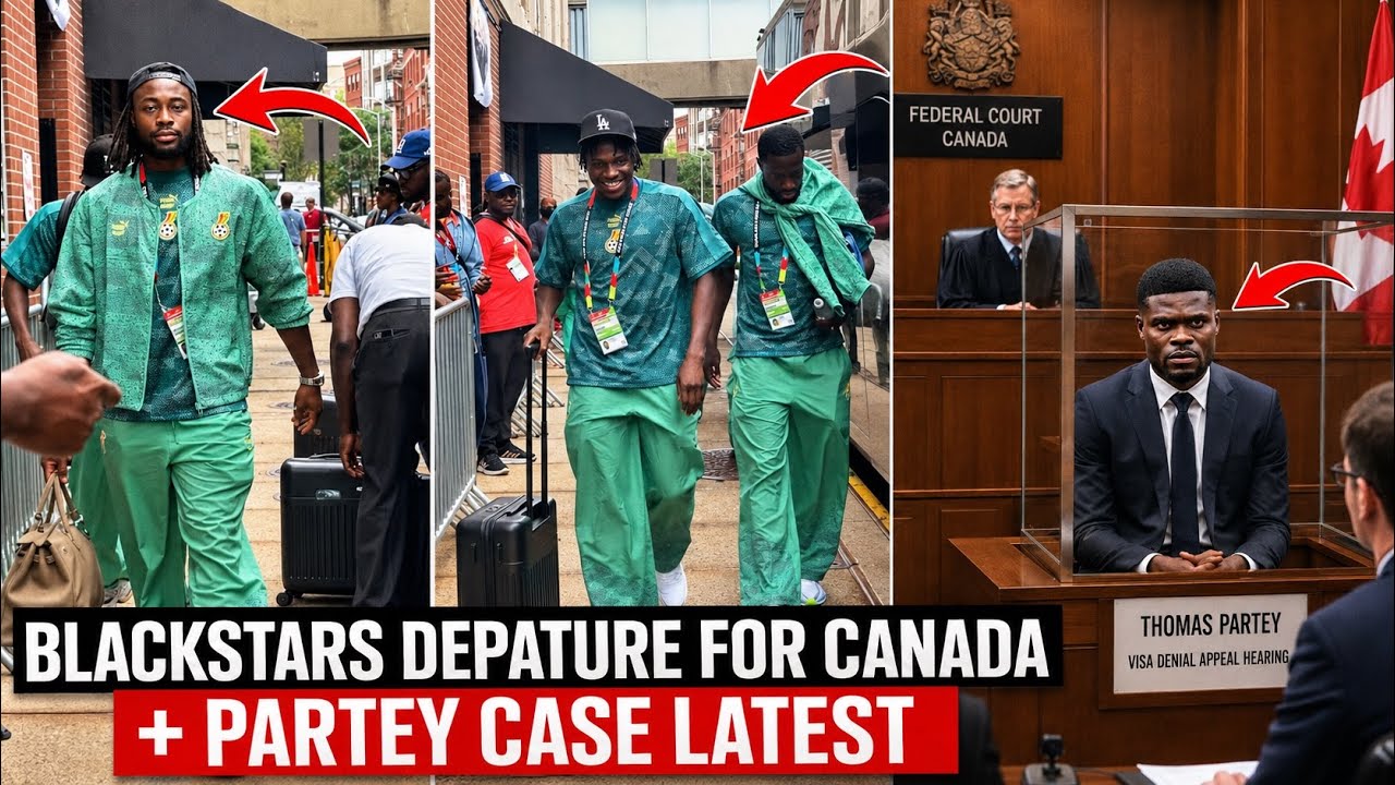 WATCH GHANA 🇬🇭BLACKSTARS DEPATURE FROM 🇺🇸 TO CANADA FOR PANAMA GAME + PARTEY VISA COURT HEARING NEWS cover art