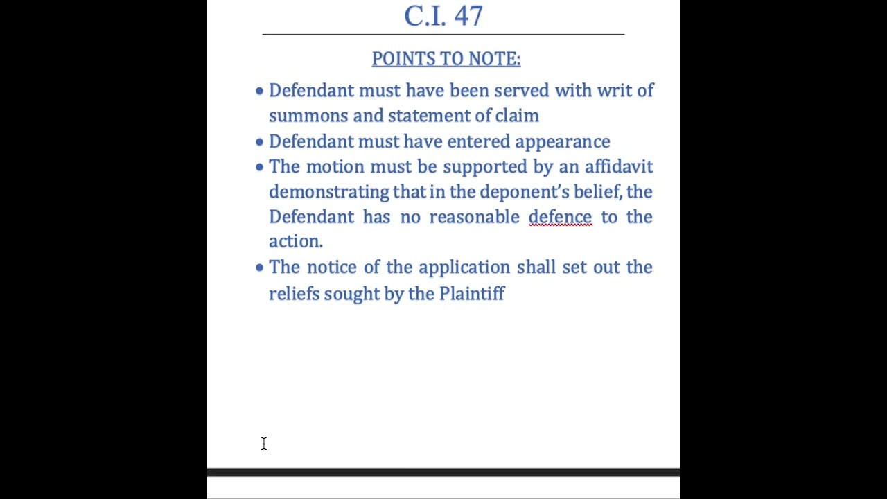 Drafting an Application for Summary Judgment