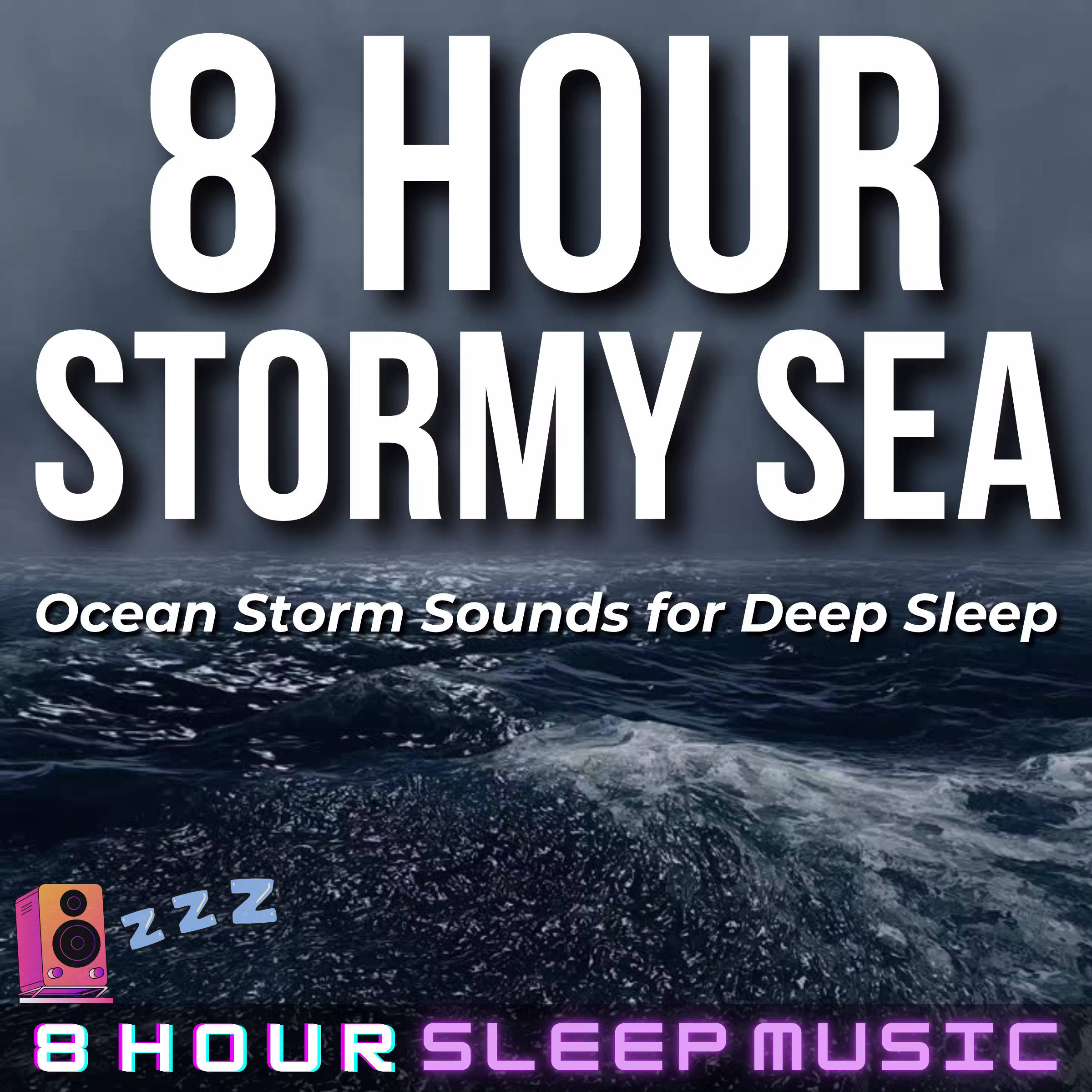 ๐ฉ๏ธ Stormy Sea | 8 Hours of Ocean Storm Sounds (No Music) for Deep Sleep | Relaxing Thunder & Waves ๐ cover art