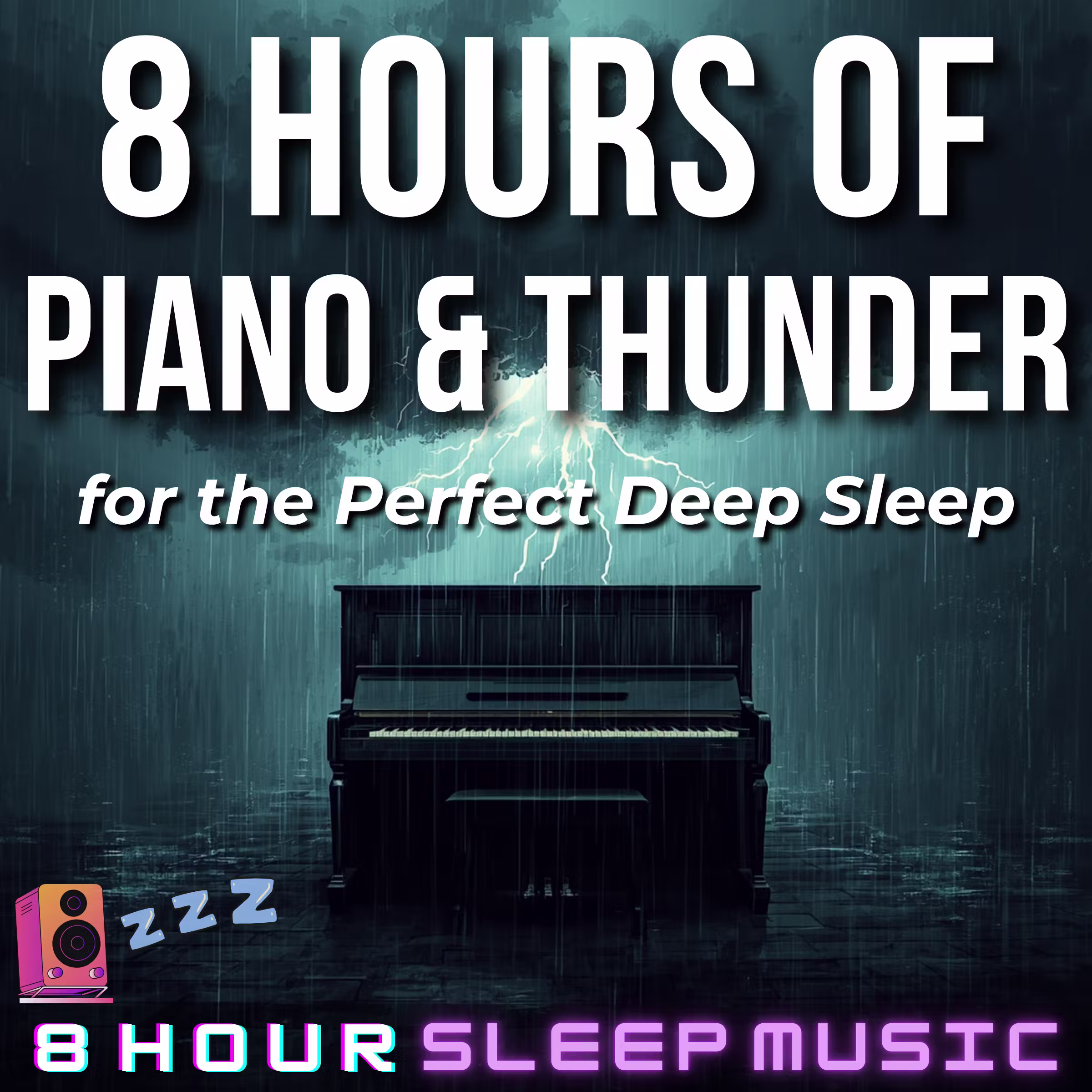 โ๏ธ 8 Hours of Piano & Thunder for the Perfect Deep Sleep | Deep Ambient Piano with a Soothing Thunderstorm ๐ค cover art