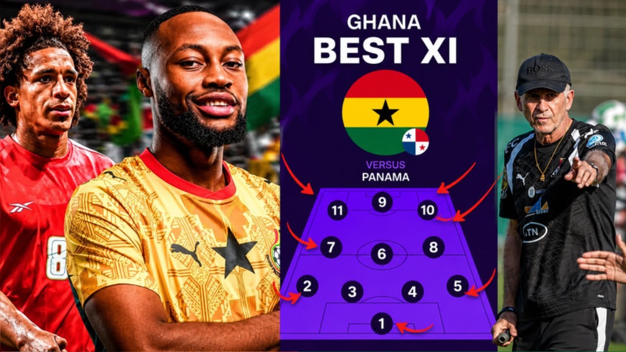 GHANA 🇬🇭 BLACKSTARS VS PANAMA 🇵🇦: BEST STARTING XI & HOW GHANA CAN BEAT PANAMA 🔥CARLOS TACTICS  cover art