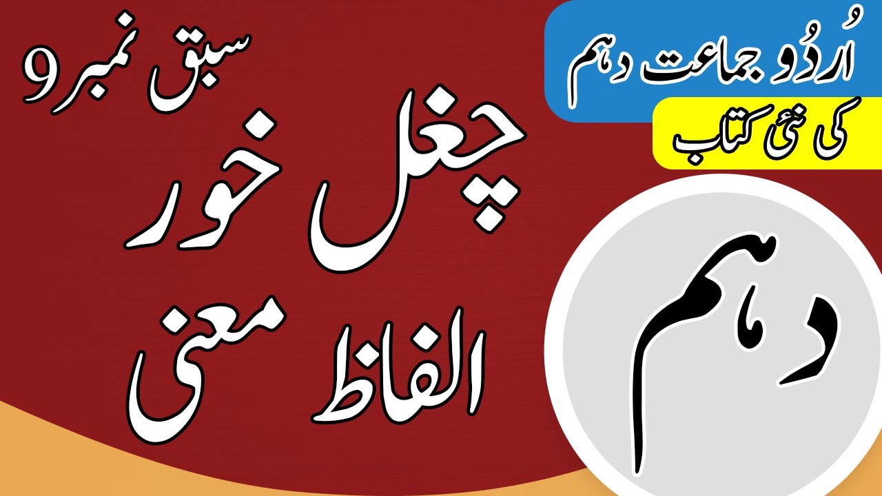 10th Class Urdu Chapter 9 Alfaz Maini - Urdu Class 10 Chapter 9 - Class 10 Urdu Chapter 9 Words Meaning