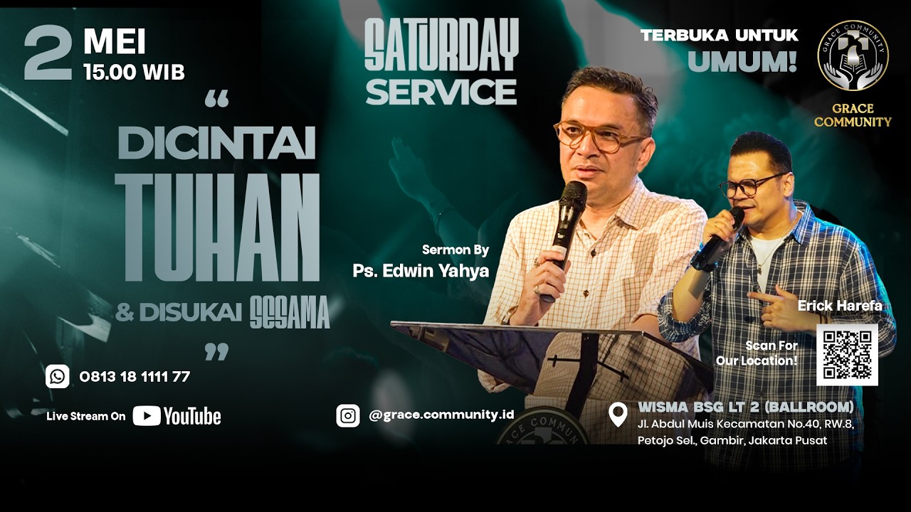 LIVESTREAMING🔴 "DICINTAI TUHAN & DISUKAI SESAMA" - Ps. Edwin Yahya - 2 Mei 2026 cover art