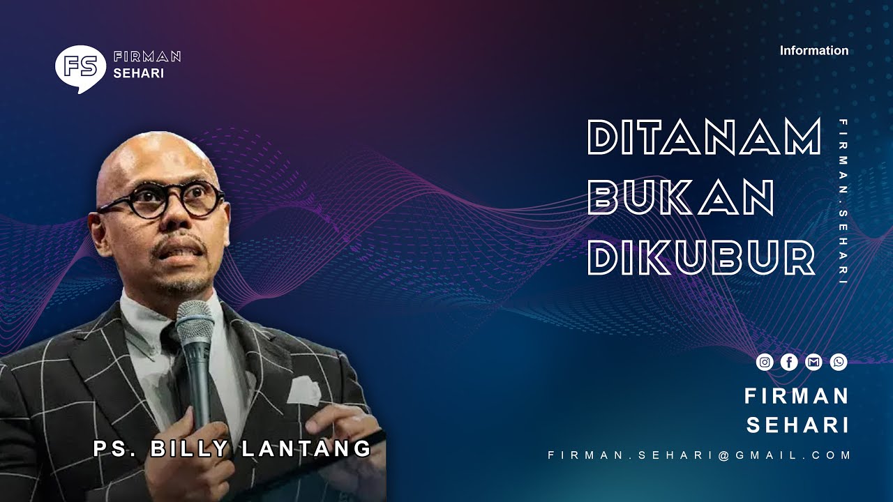 DITANAM BUKAN DIKUBUR - PS. BILLY LANTANG - Firman Sehari cover art