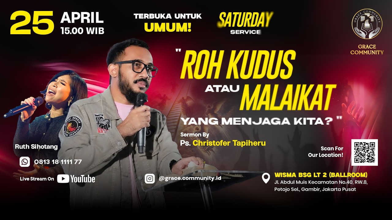 LIVESTREAMING🔴 "ROH KUDUS ATAU MALAIKAT YANG MENJAGA KITA?" -Ps. Christofer Tapiheru - 25 April 2026 cover art
