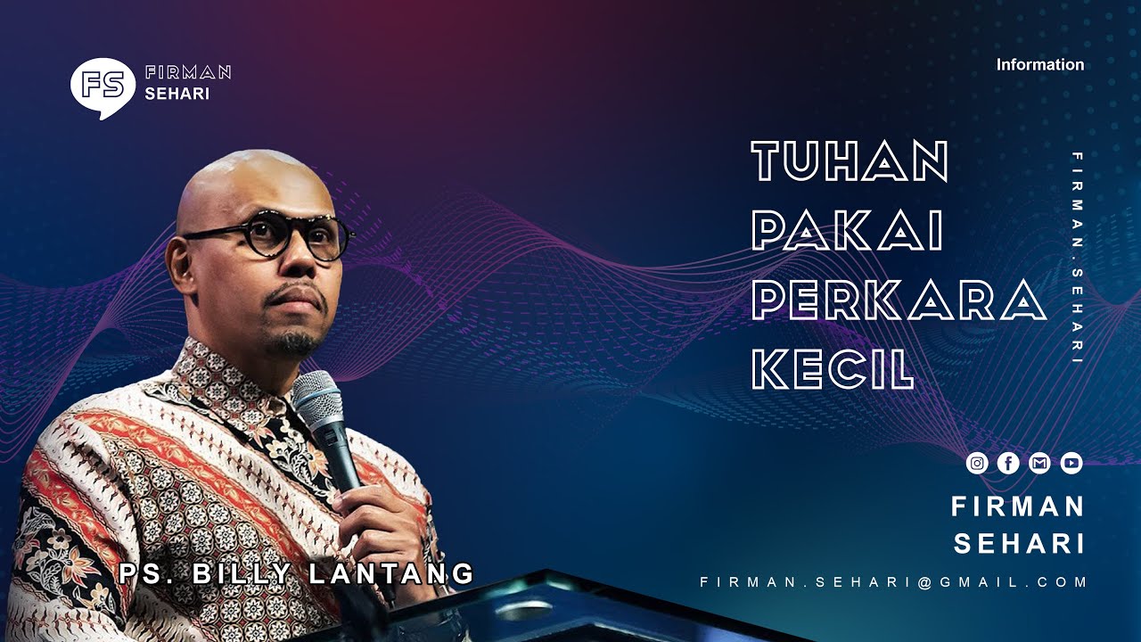 TUHAN PAKAI PERKARA KECIL - PS. BILLY LANTANG - Firman Sehari cover art