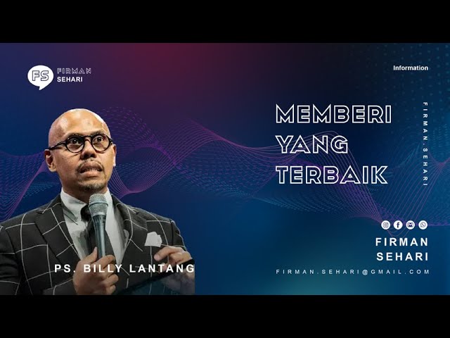 MEMBERI YANG TERBAIK - PS. BILLY LANTANG - Firman Sehari cover art