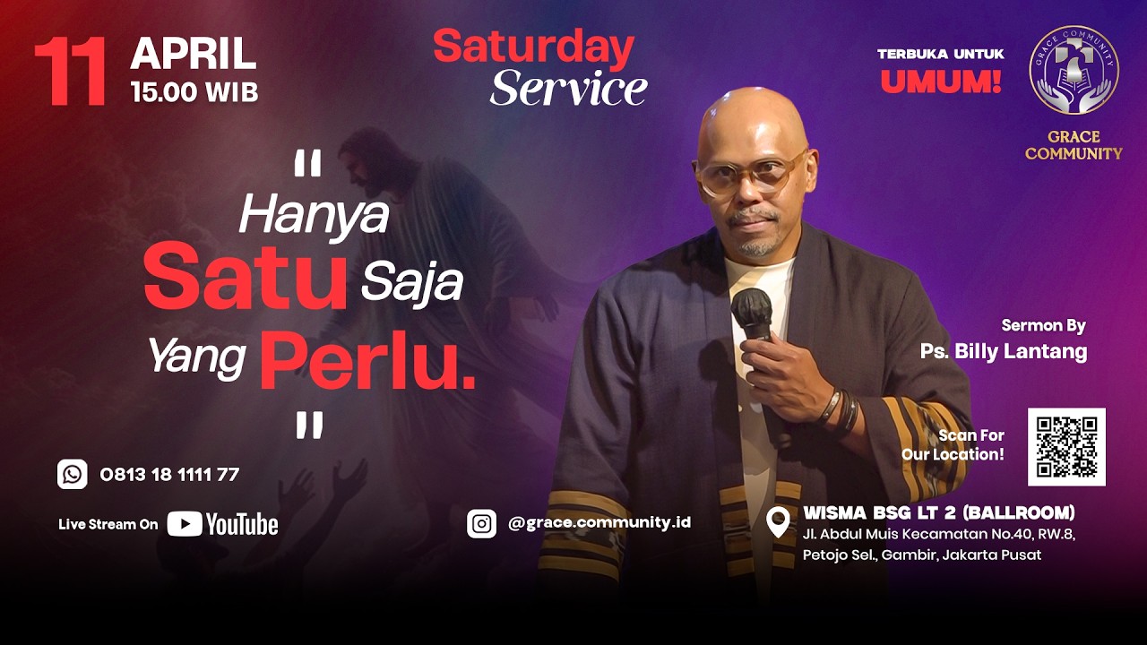 LIVESTREAMING🔴 "HANYA SATU SAJA YANG PERLU" - Ps. Billy Lantang - 11 April 2026 cover art