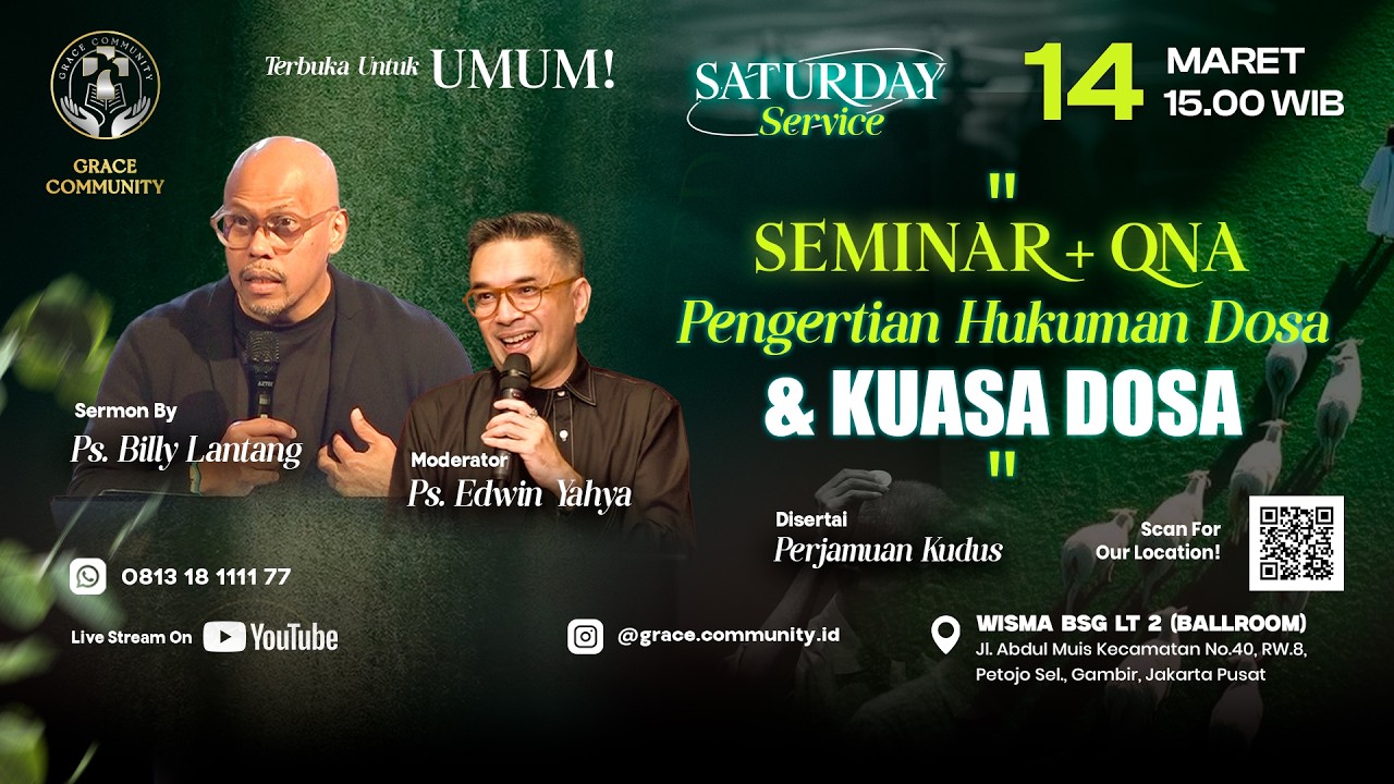 LIVESTREAMING🔴 SEMINAR + Q&A "PENGERTIAN HUKUMAN DOSA & KUASA DOSA"-Ps. Billy Lantang-14 April 2026 cover art