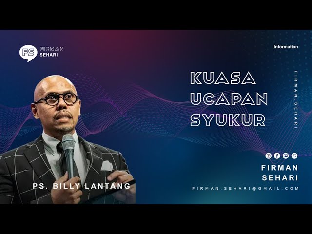 KUASA UCAPAN SYUKUR - PS. BILLY LANTANG - Firman Sehari cover art