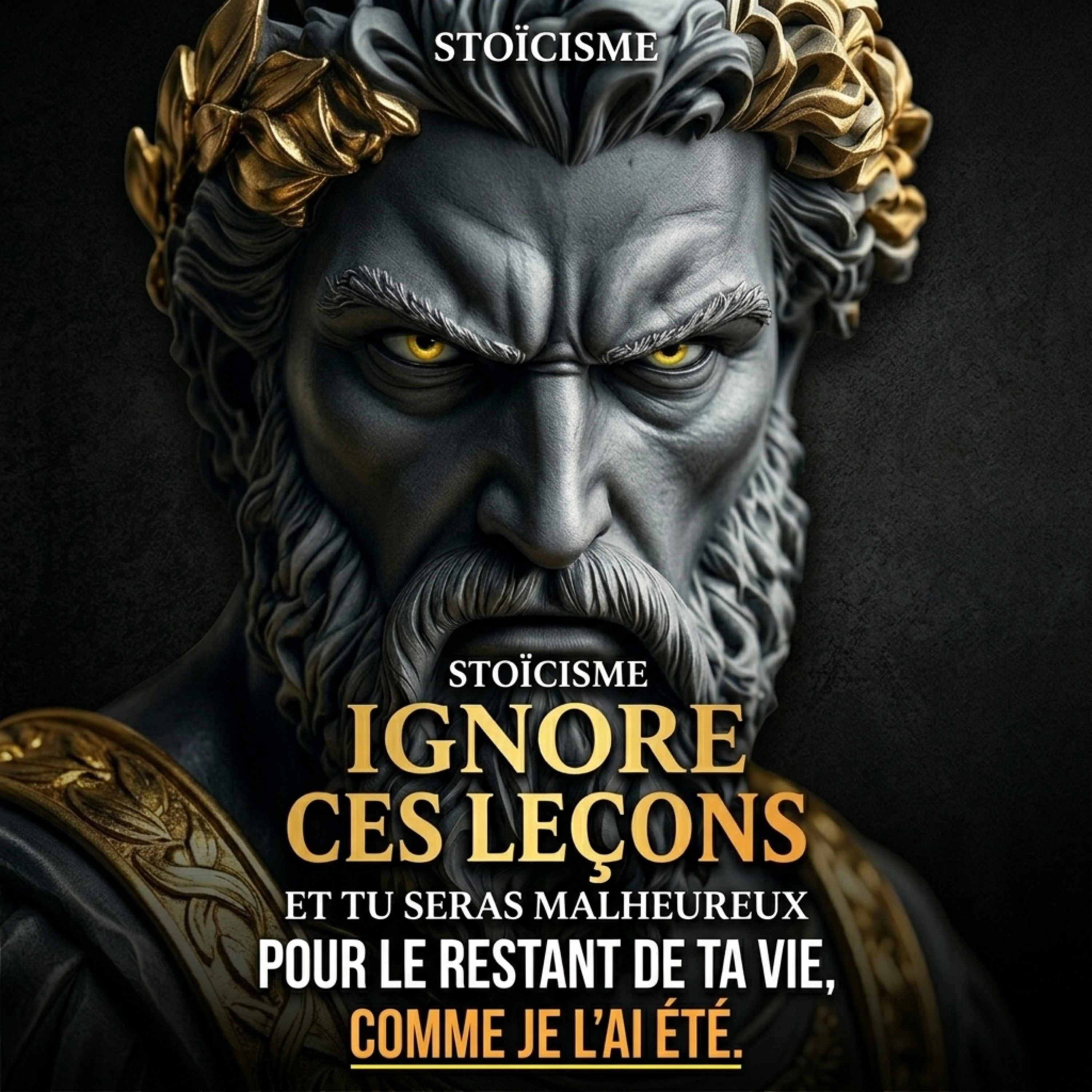 Ignore ces leçons stoïciennes et tu seras MALHEUREUX le reste de ta vie comme je l'ai été, STOÏCISME cover art