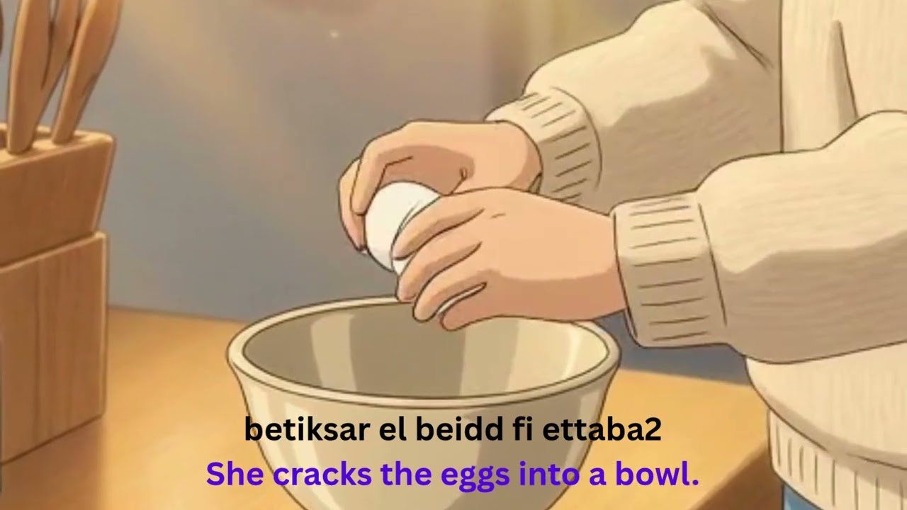 Learn Egyptian Arabic easily through stories. (Hana's morning routine)(for beginners) #arabic cover art