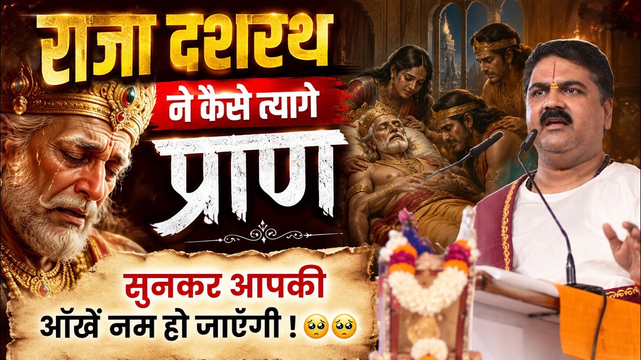 राजा दशरथ ने कैसे त्यागे प्राण - सुनकर आपकी आँखें नम हो जाएँगी ! 🥹🥹Pujya Rajna Jee cover art