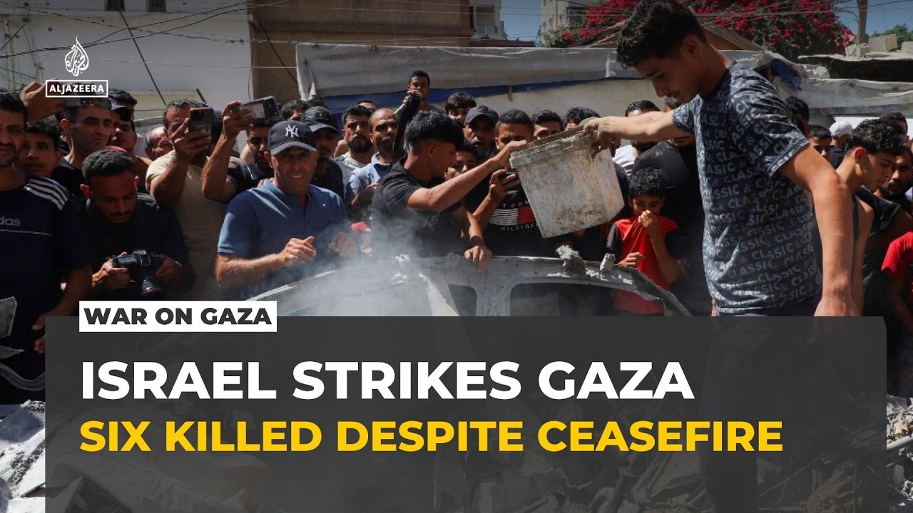 Israeli attacks on Gaza kill six people despite ‘ceasefire’ cover art