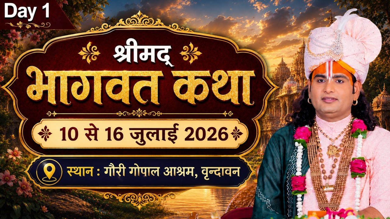 -LIVE - DAY - 1 --श्रीमद्भागवत कथा । श्री अनिरुद्धाचार्य जी महाराज 10.07.2026 . वृन्दावन cover art