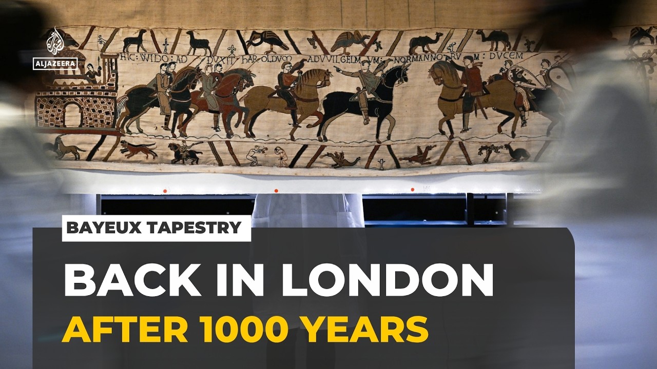 Bayeux Tapestry arrives in London: Artwork back on English soil after almost 1,000 years cover art