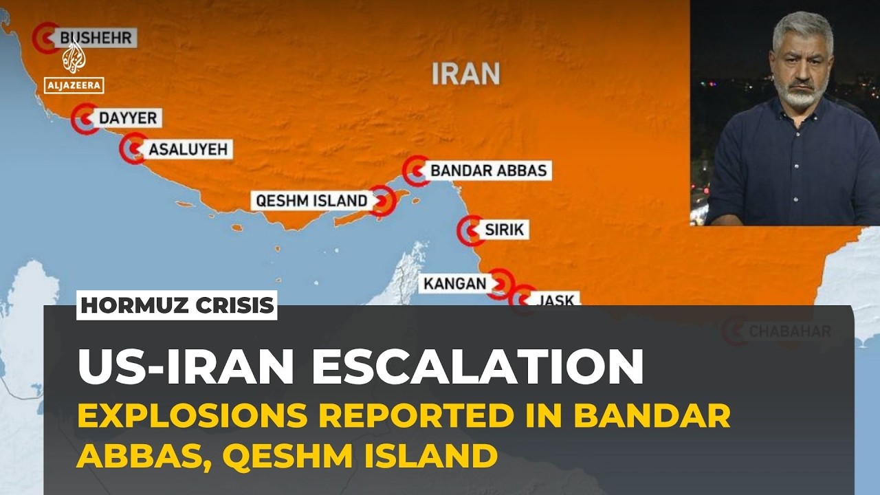 Iran reports strikes on Qeshm Island and Bandar Abbas amid US escalation cover art
