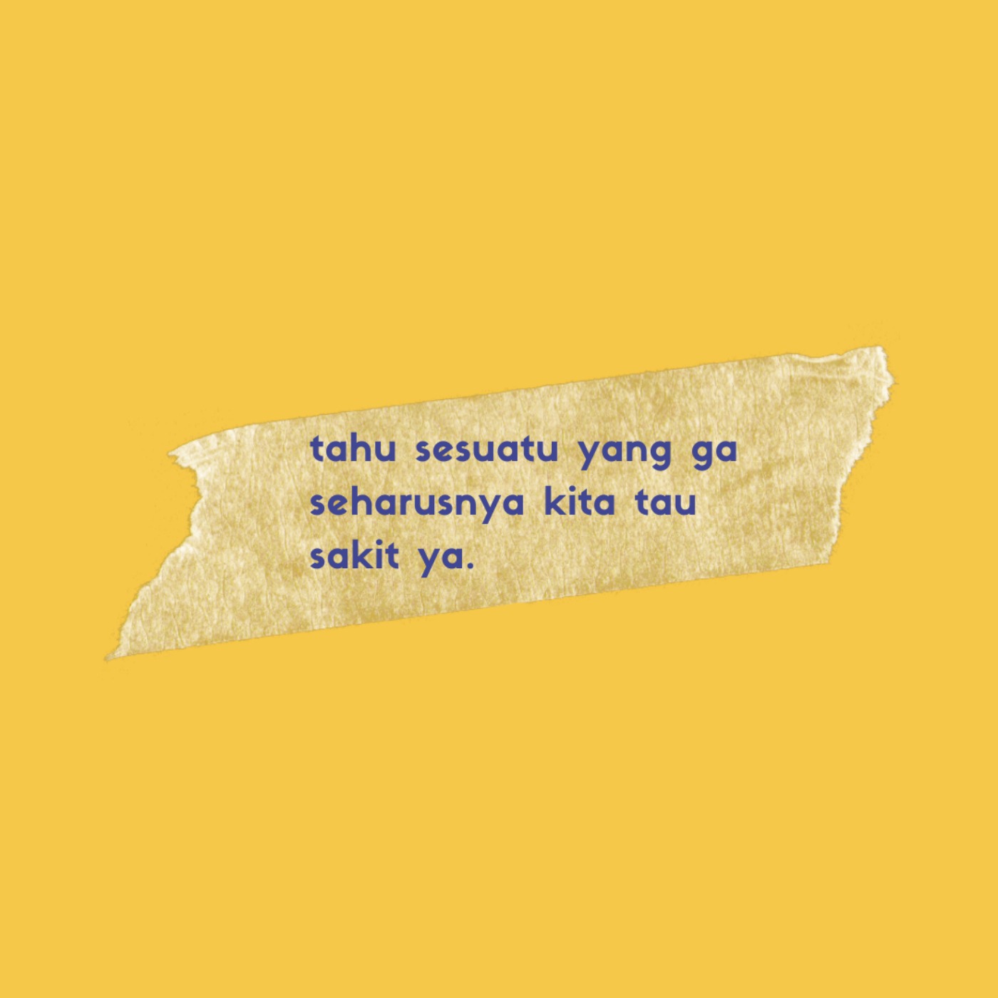 tahu sesuatu yang ga seharusnya kita tau sakit ya. cover art