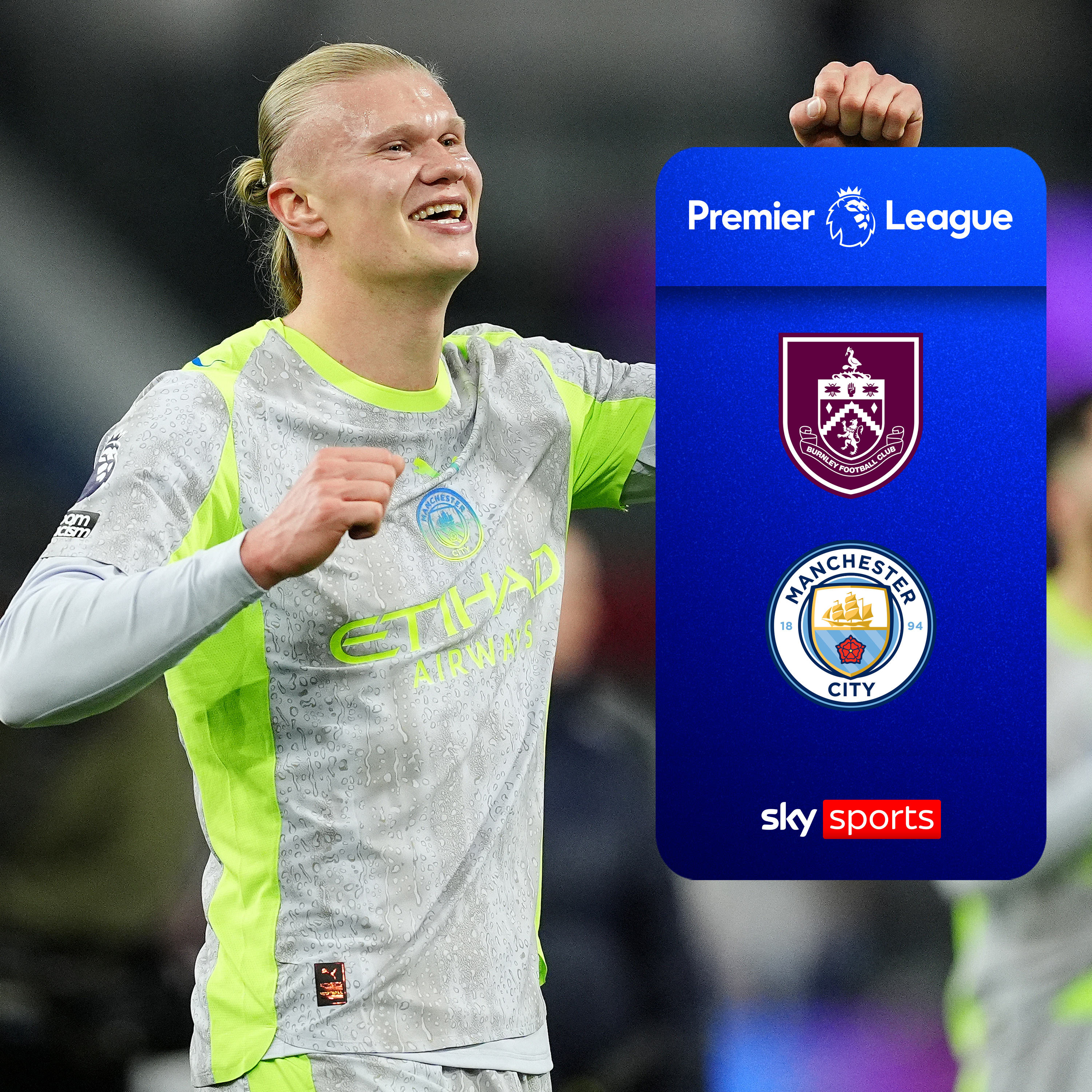 Man City struggle but go top of the League and relegate Burnley cover art